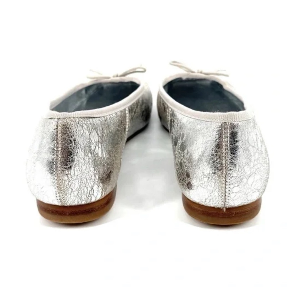 Dolce Vita Women's Anisa Ballet Flats Silver Distressed Leather - Classic Bow - Picture 5 of 6